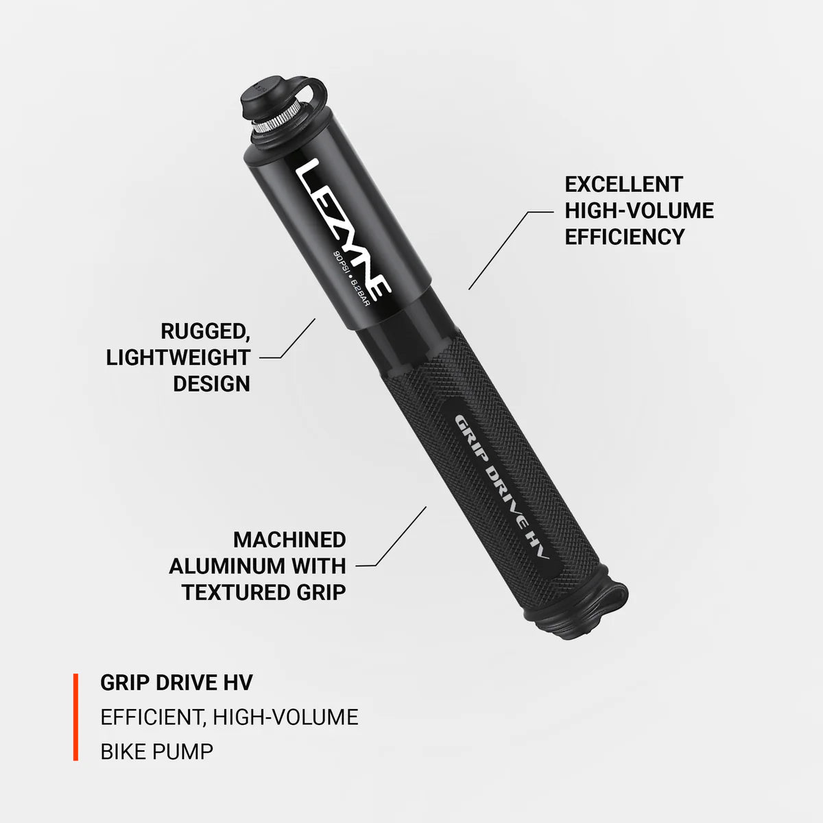Bicycle pump - GRIP DRIVE HV -Lezyne